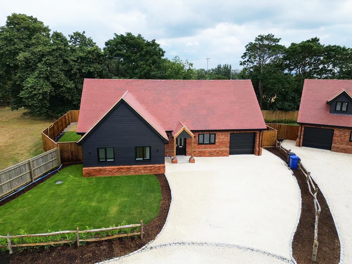 A finished bungalow at Lansdown Gardens, Corringham, with its gravel drive.